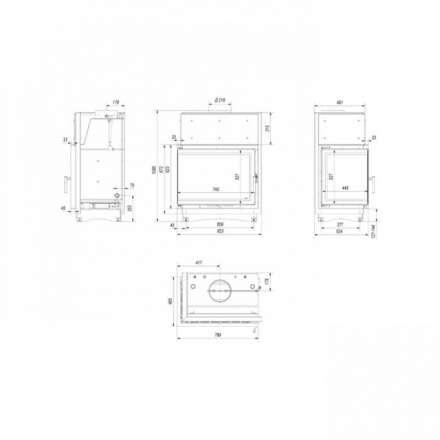 Каминная топка Kratki Amelia/PW/BL/24/BS/W/Deco в Пинске