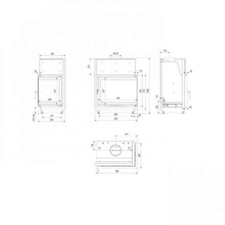 Каминная топка Kratki Amelia/PW/BP/24/BS/W/Deco в Пинске
