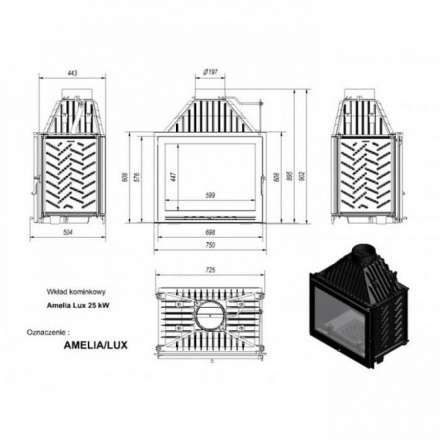 Каминная топка Kratki Amelia/LUX в Пинске