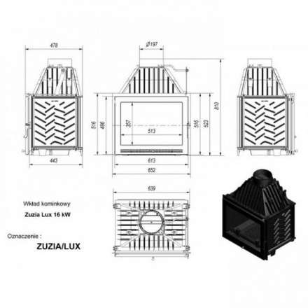Каминная топка Kratki Zuzia/LUX в Пинске
