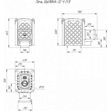 Печь для бани Теплодар Былина-12Ч (1.1) в Пинске