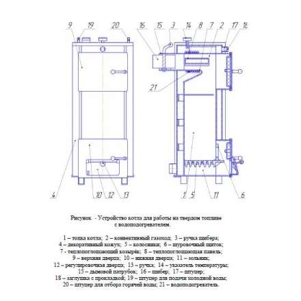 Твердотопливный котел Теплоприбор КС-ТГ-12,5 в Пинске